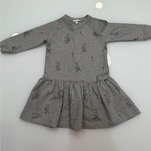 Lively Gray Patterned Kids Dress